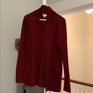 J crew factory sweater blazer - cranberry colored